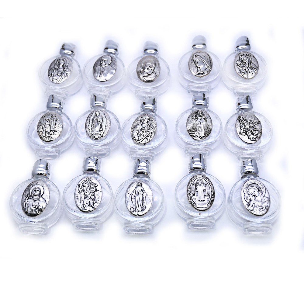 圣水瓶 玫瑰花玻璃瓶精品古金银金属水瓶洗礼瓶跨境特色产品
