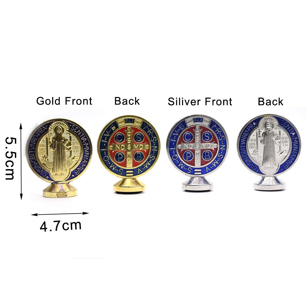 4.7*5.5cm 彩色圣牌圣本笃摆件外贸电商货源礼品赠品