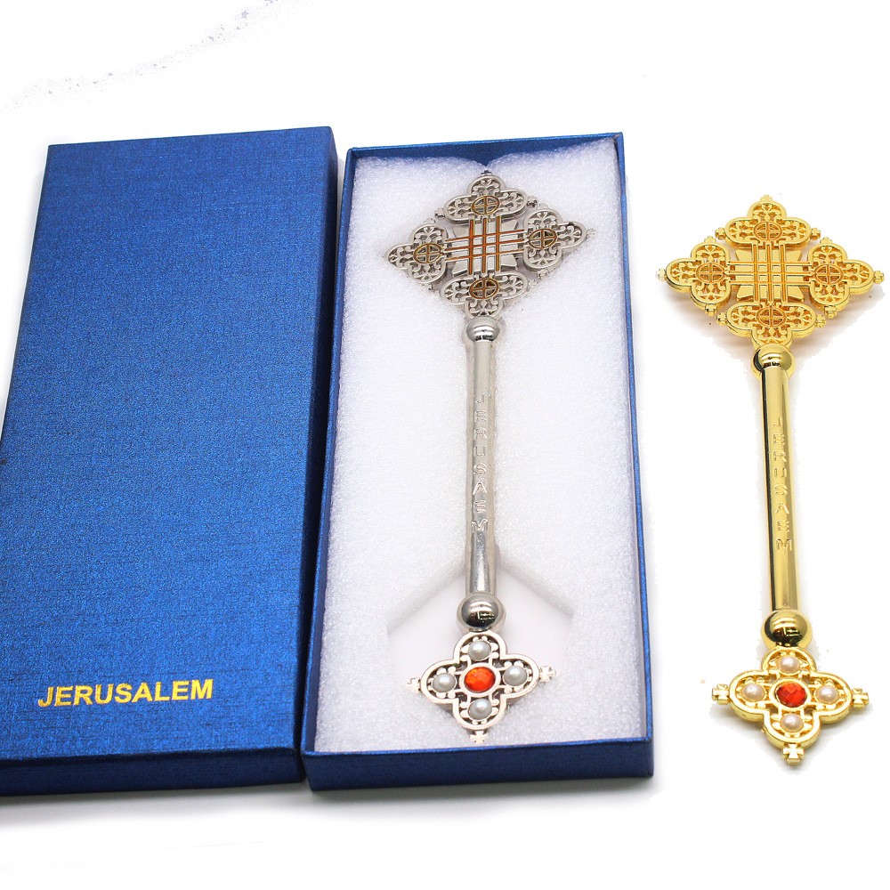手执十字架JERUSALEM出口外贸热销＋蓝盒