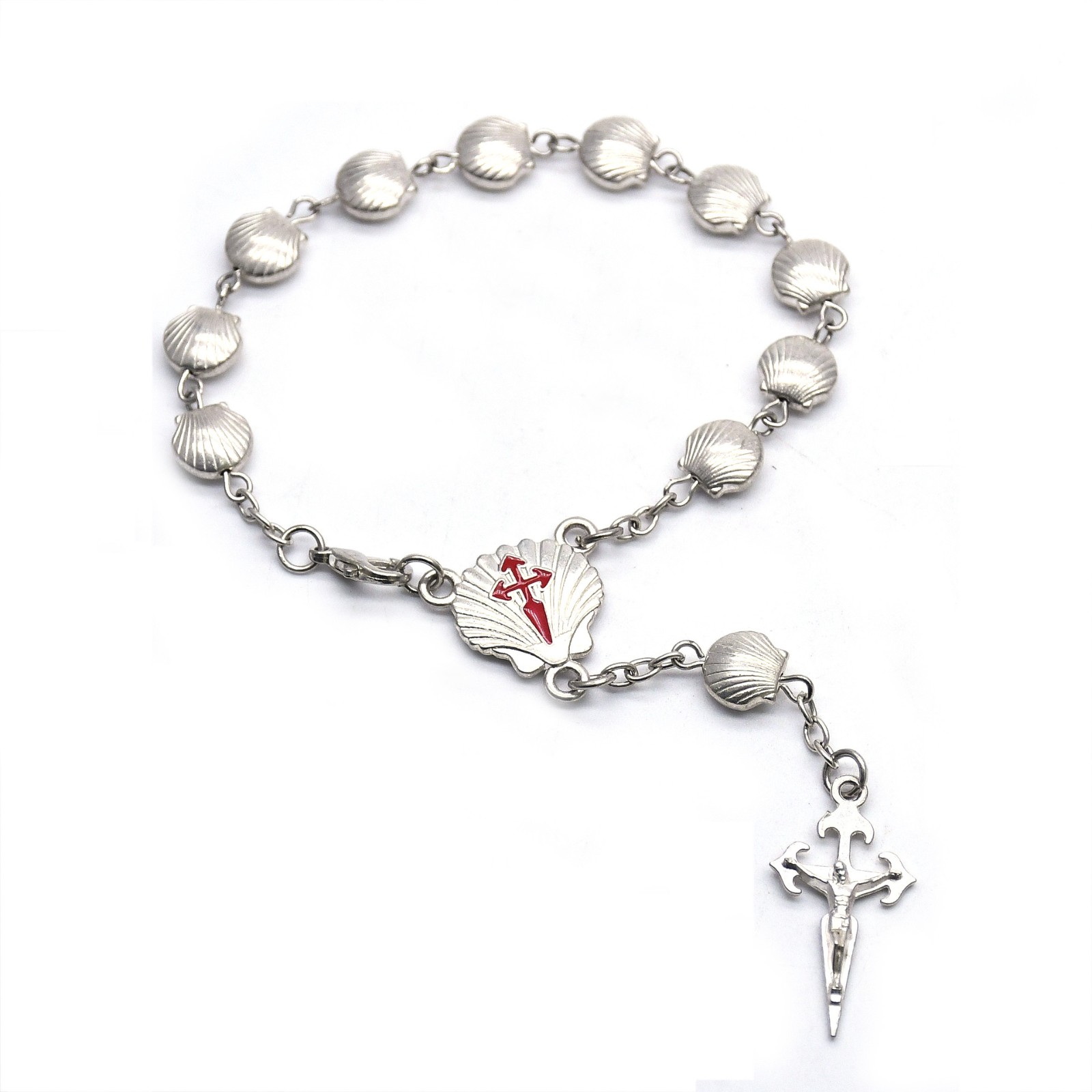 圣地亚哥贝壳念珠手链合金十字架手串手环珠Rosary bracelet