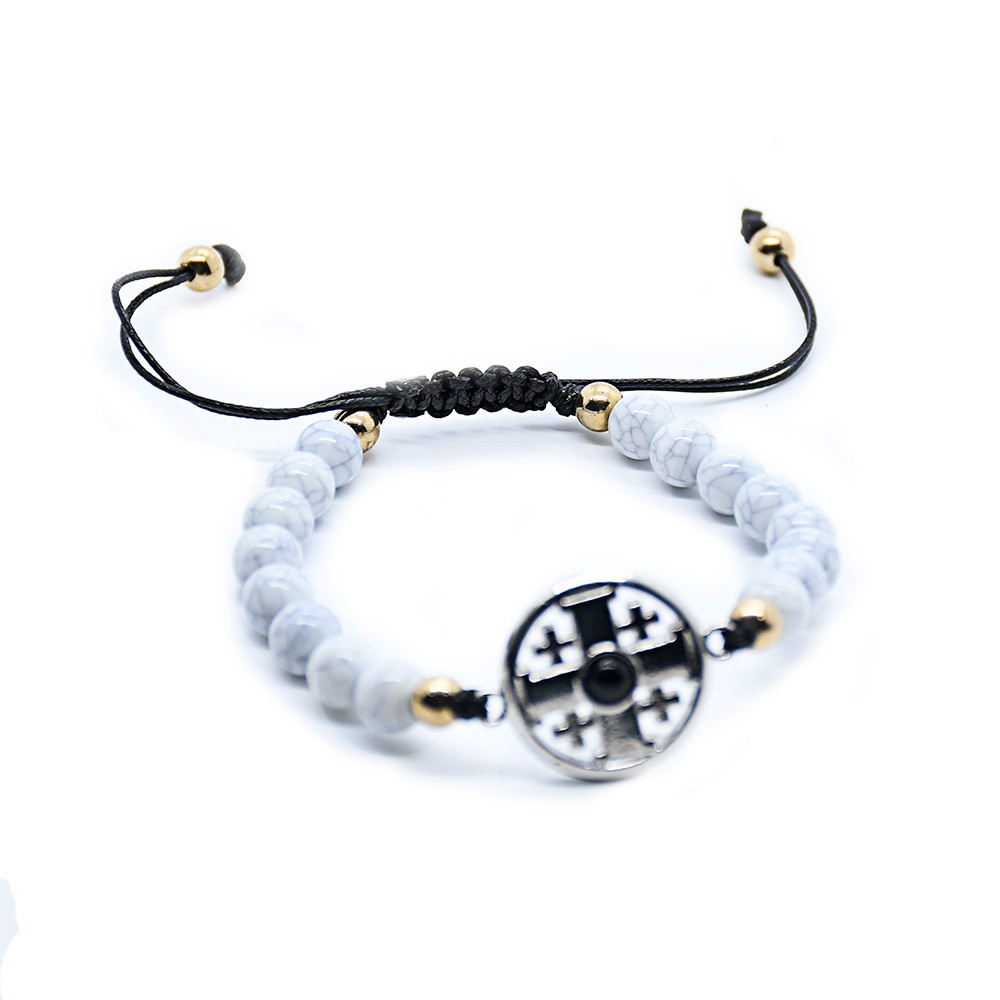 跨境货源十字架手链松石念珠串珠手串手环Jerusalem bracelet