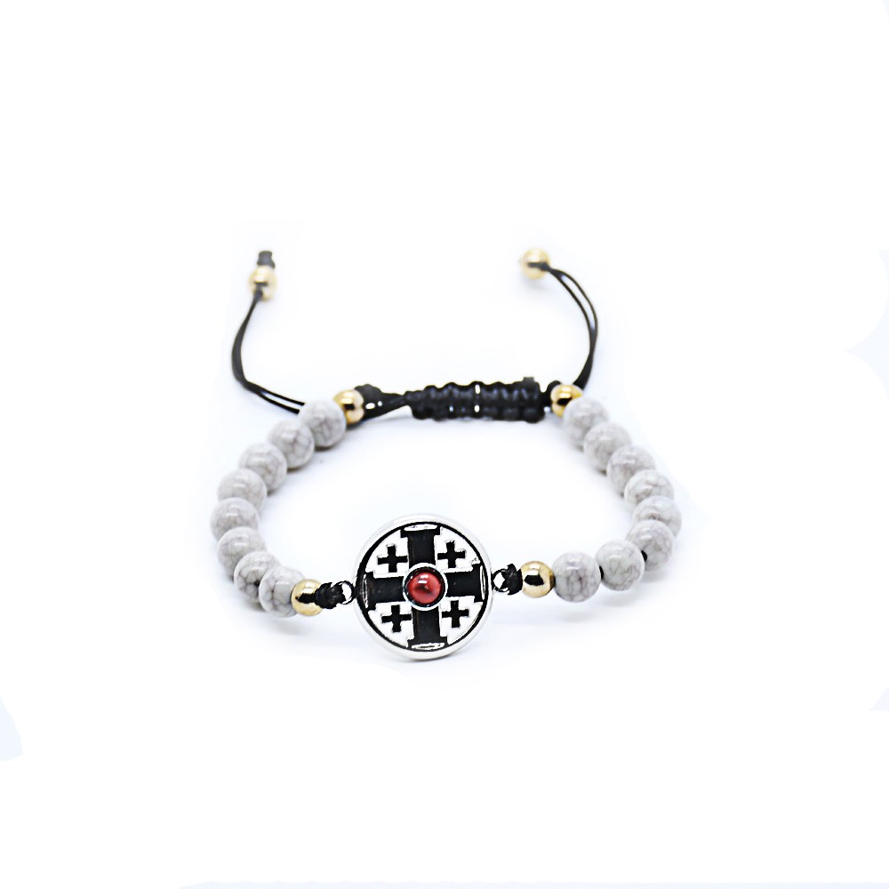 跨境货源十字架手链松石念珠串珠手串手环Jerusalem bracelet