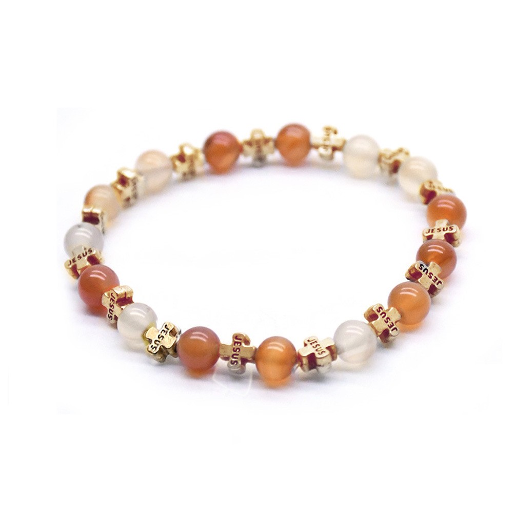 电商十字架手链天然石手链十字架手链串珠手环（弹力绳）bracelet
