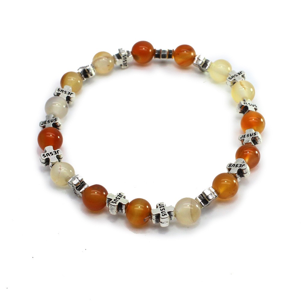 电商十字架手链天然石手链十字架手链串珠手环（弹力绳）bracelet