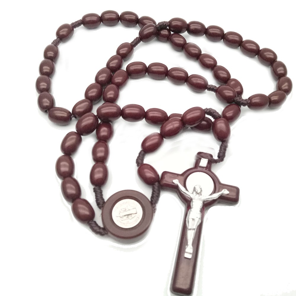 8*10米形米珠十字架念珠项链电商外贸货源玫瑰经义乌批发Rosary