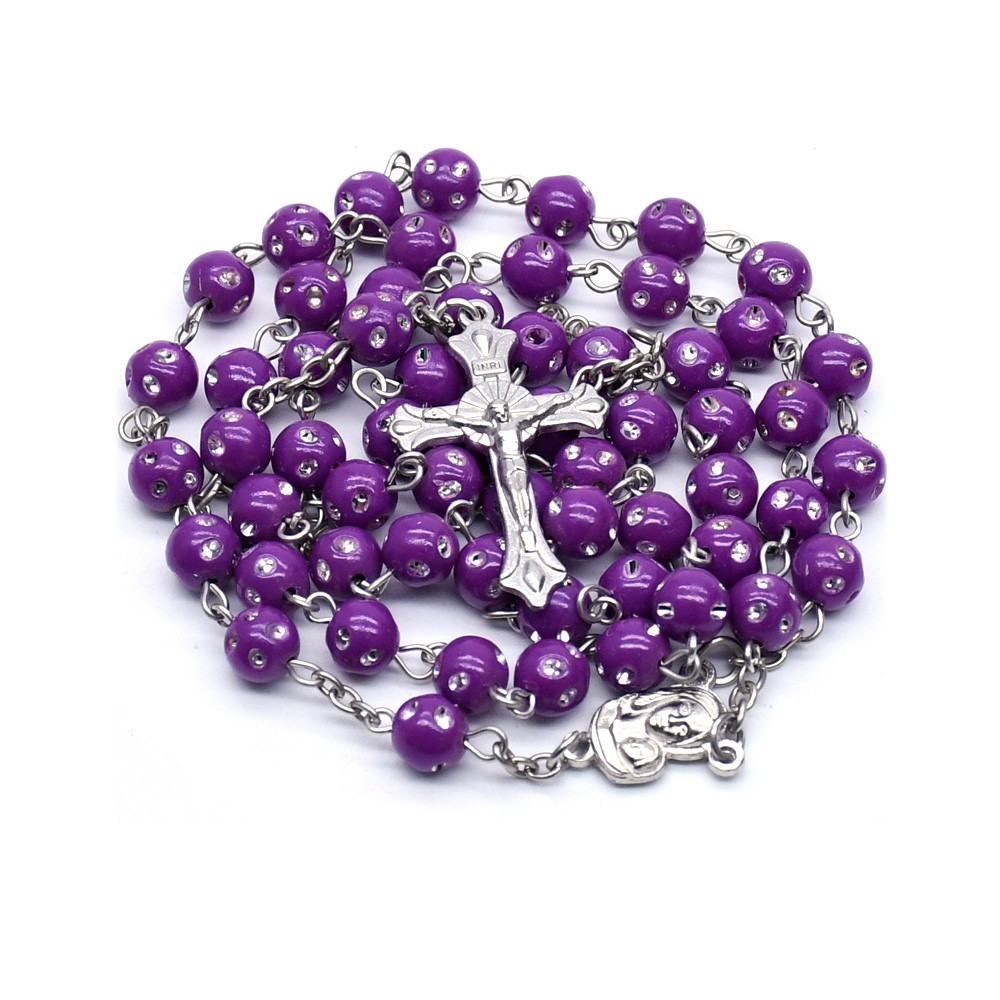 塑料点点珠念珠项链十字架项链礼品赠品