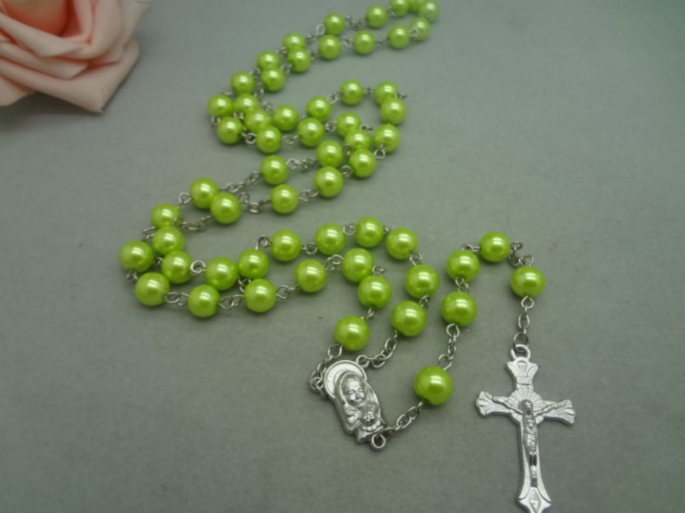订做款500条起 珍珠念珠8MM念珠饰品批发 Rosary Beads