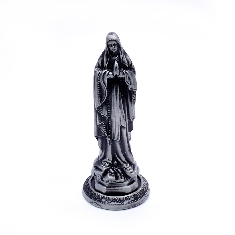 （古锡）9.2cm金属露德圣母摆件摆台 Our-Lady-of-Lourdes 