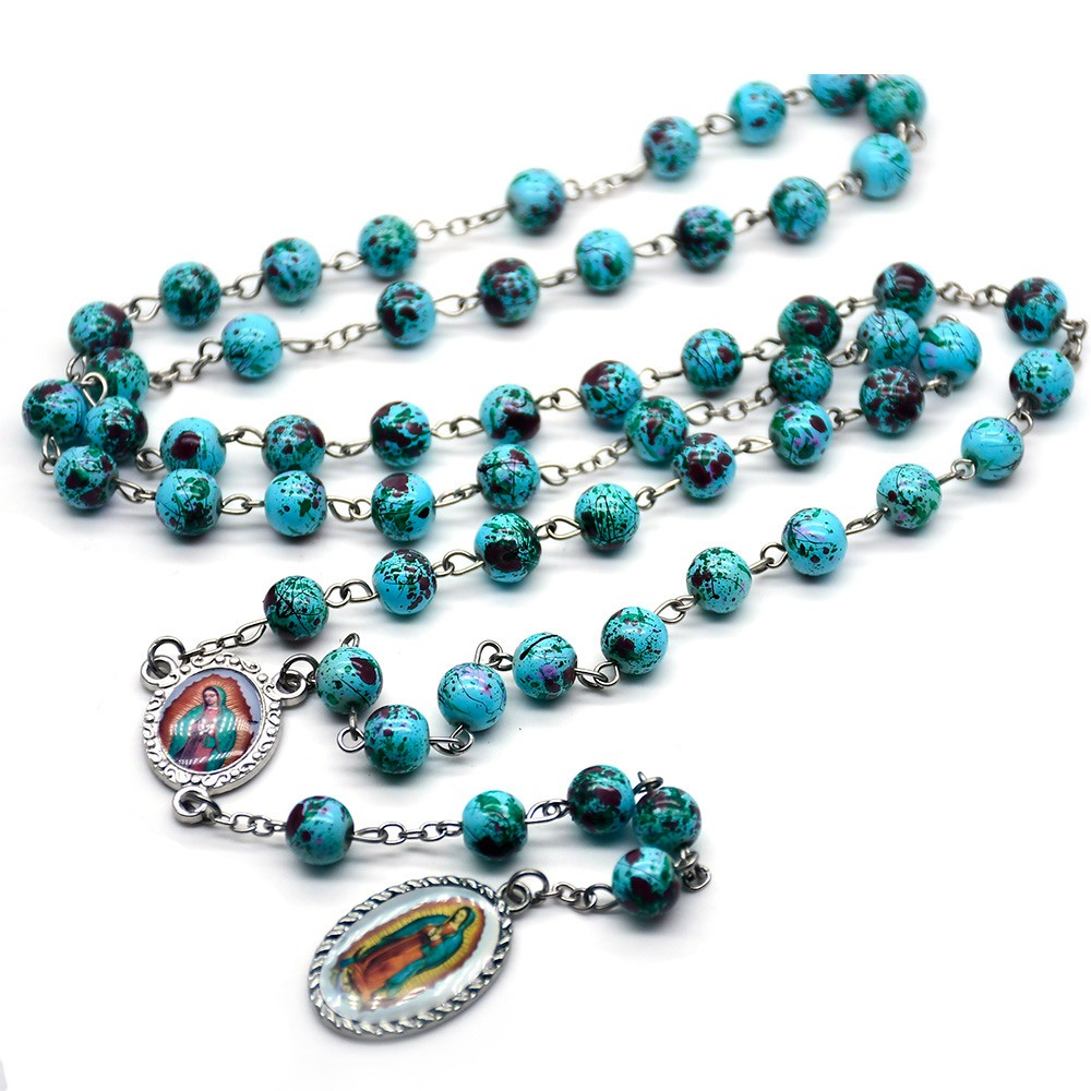 十字架our lady of Guadalupe 瓜德卢佩圣母念珠项链