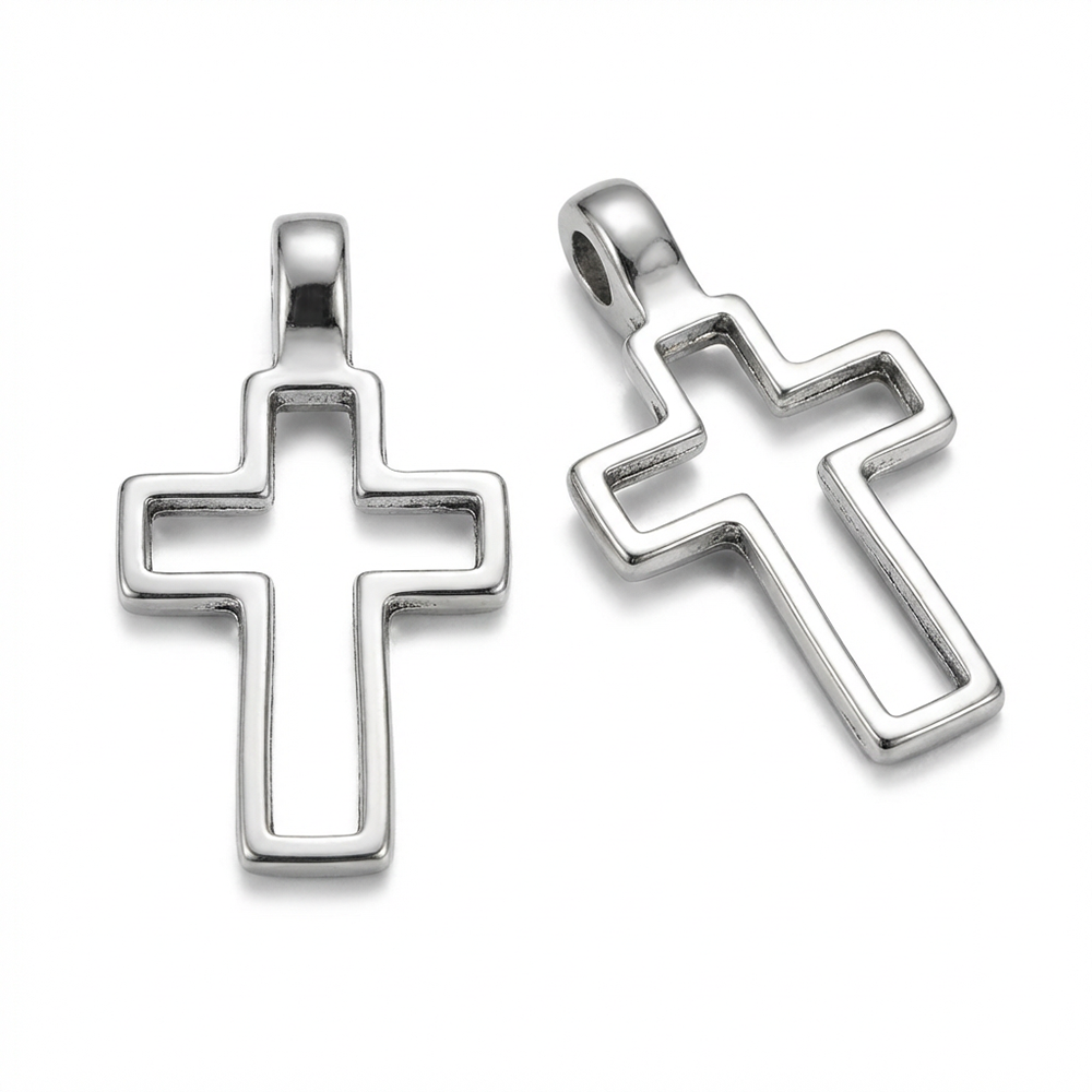 2*3.8cm 外贸经典镂空十字吊坠挂件 DIY时尚饰品
