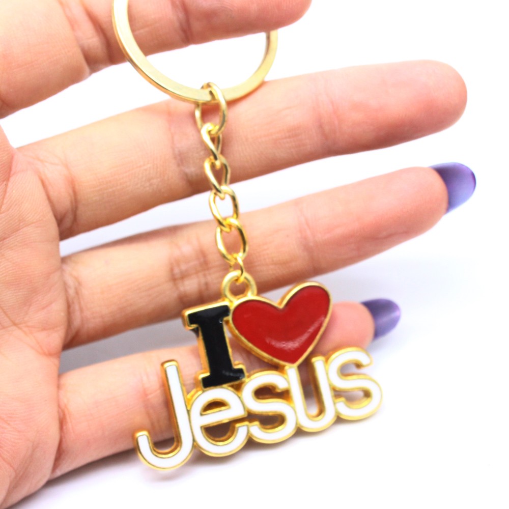 字母JESUS爱心十字架古银锁匙扣挂件圈环饰品钥匙扣礼品